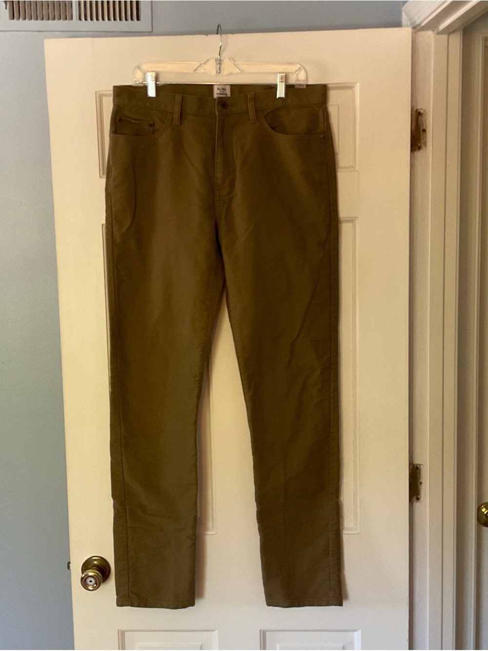 Flint And Tinder Tapered Fit Organic Cotton Pants Tan Brown Men’s Size 34x34
